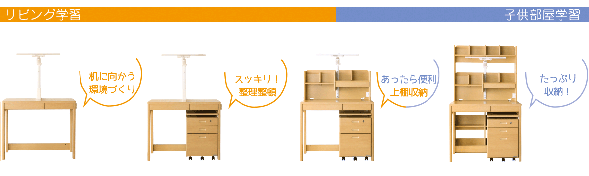 リビング学習から子供部屋学習まで